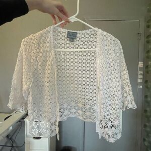 Rabbit Rabbit Rabbit White Crochet Lace Cardigan